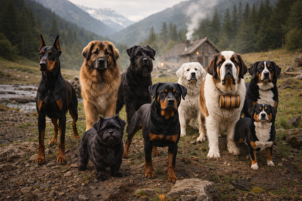 Pinčové, knírači, molossoidní plemena a švýcarští salašničtí psi